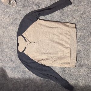 J. Crew navy and grey Henley shirt in medium